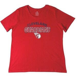 NEW Cleveland Guardians T-Shirt Womens L Red Fanatics MLB‎ Baseball Tee